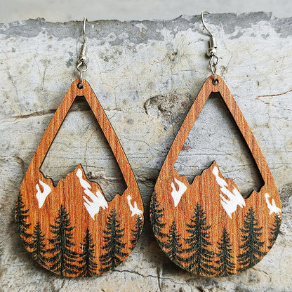 Mountain Teardrop Shape Dangle Earrings