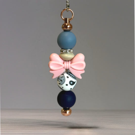 Pink Stitch Bar Charm - Tumbler Handle Charm