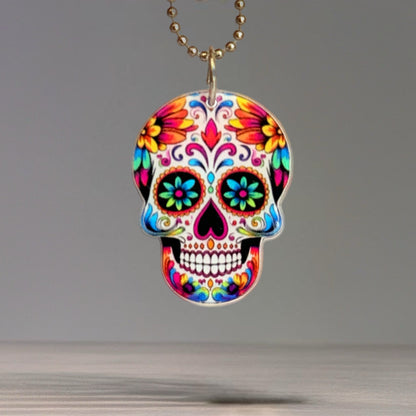 Sugar Skull Skeleton Charm - Tumbler Handle Charm