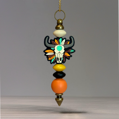 Feathered Skull Handle Bracelet - Tumbler Handle Charm