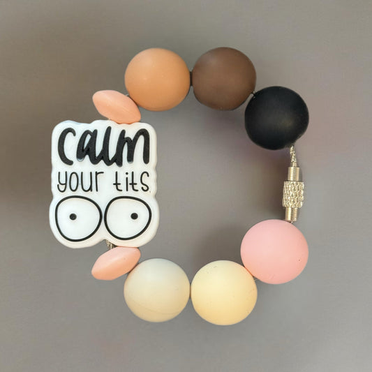 Calm Your T!ts Handle Bracelet - Tumbler Handle Charm