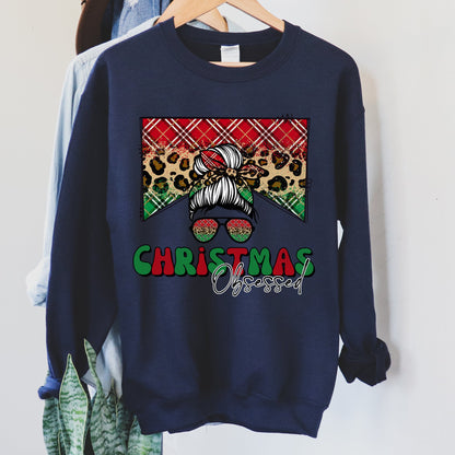 Christmas Obsessed Leopard Print Sweatshirt