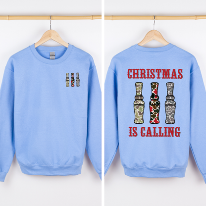 Christmas is Calling, Duck Season, Hunting, Front and Back Sweatshirt