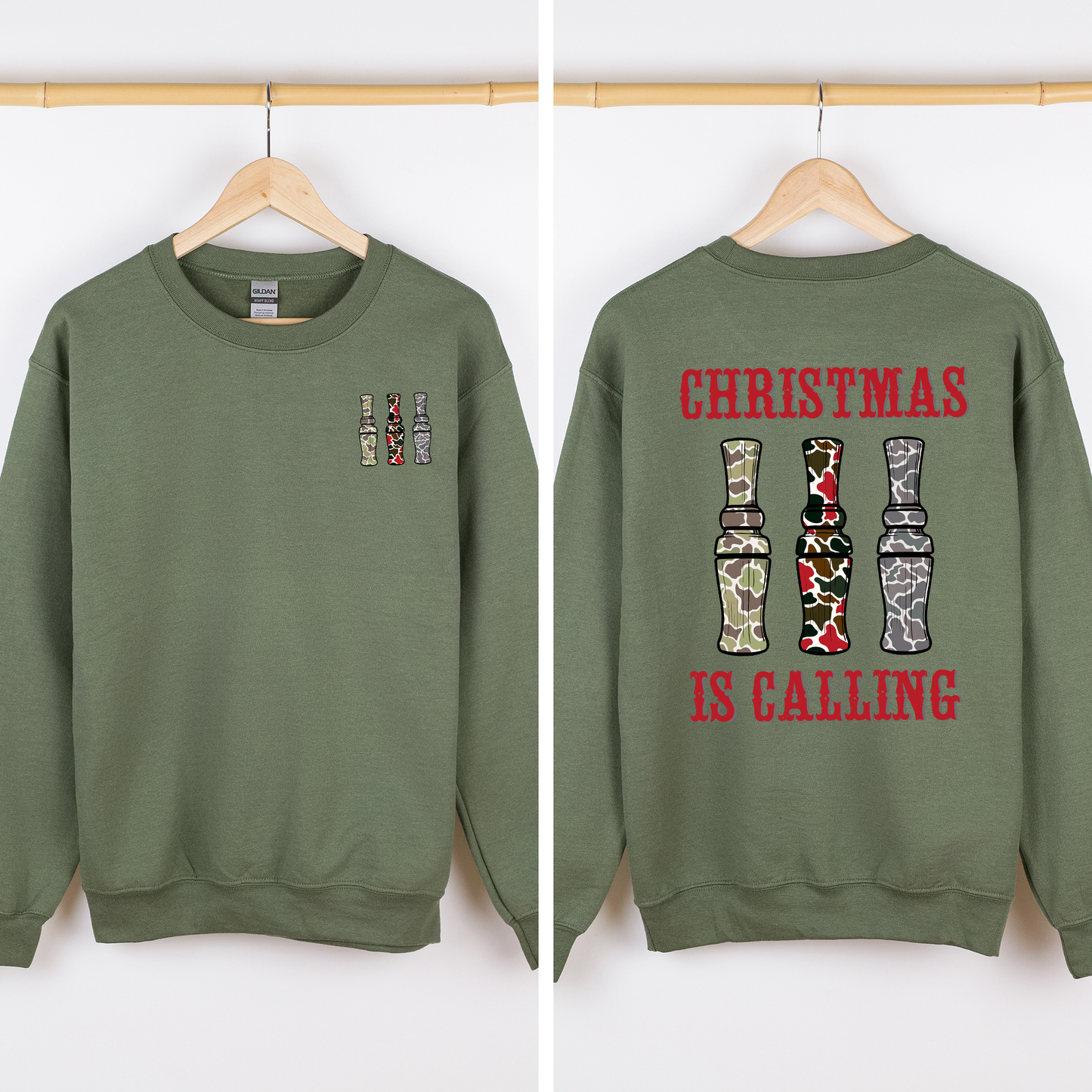 Christmas is Calling, Duck Season, Hunting, Front and Back Sweatshirt