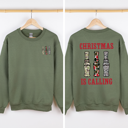 Christmas is Calling, Duck Season, Hunting, Front and Back Sweatshirt