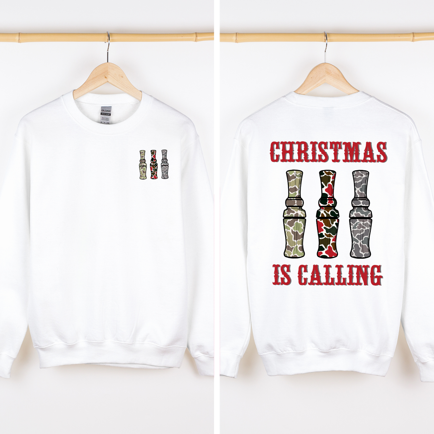 Christmas is Calling, Duck Season, Hunting, Front and Back Sweatshirt