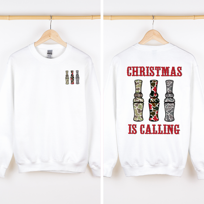 Christmas is Calling, Duck Season, Hunting, Front and Back Sweatshirt