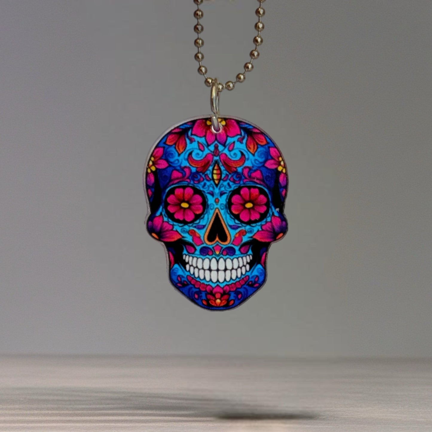 Sugar Skull Skeleton Charm - Tumbler Handle Charm