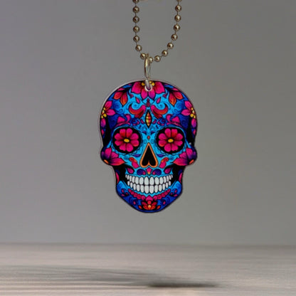 Sugar Skull Skeleton Charm - Tumbler Handle Charm