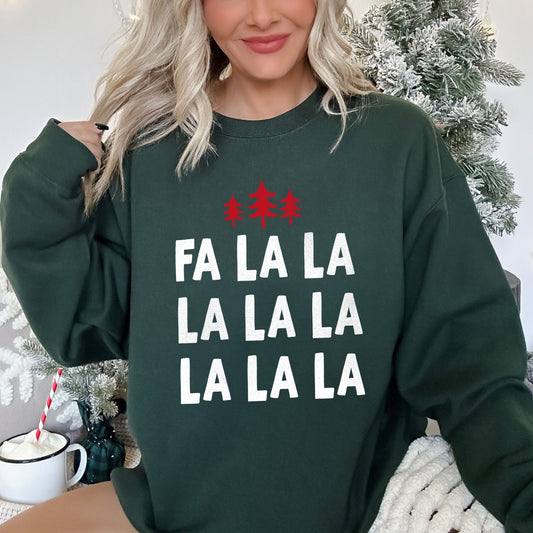 Fa La La, Retro Christmas Trees, Sweatshirt