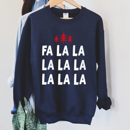 Fa La La, Retro Christmas Trees, Sweatshirt