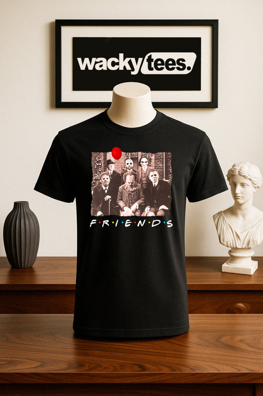 Friends Serial Killers Old Portrait Horror Terror Halloween Graphic Tee Shirt