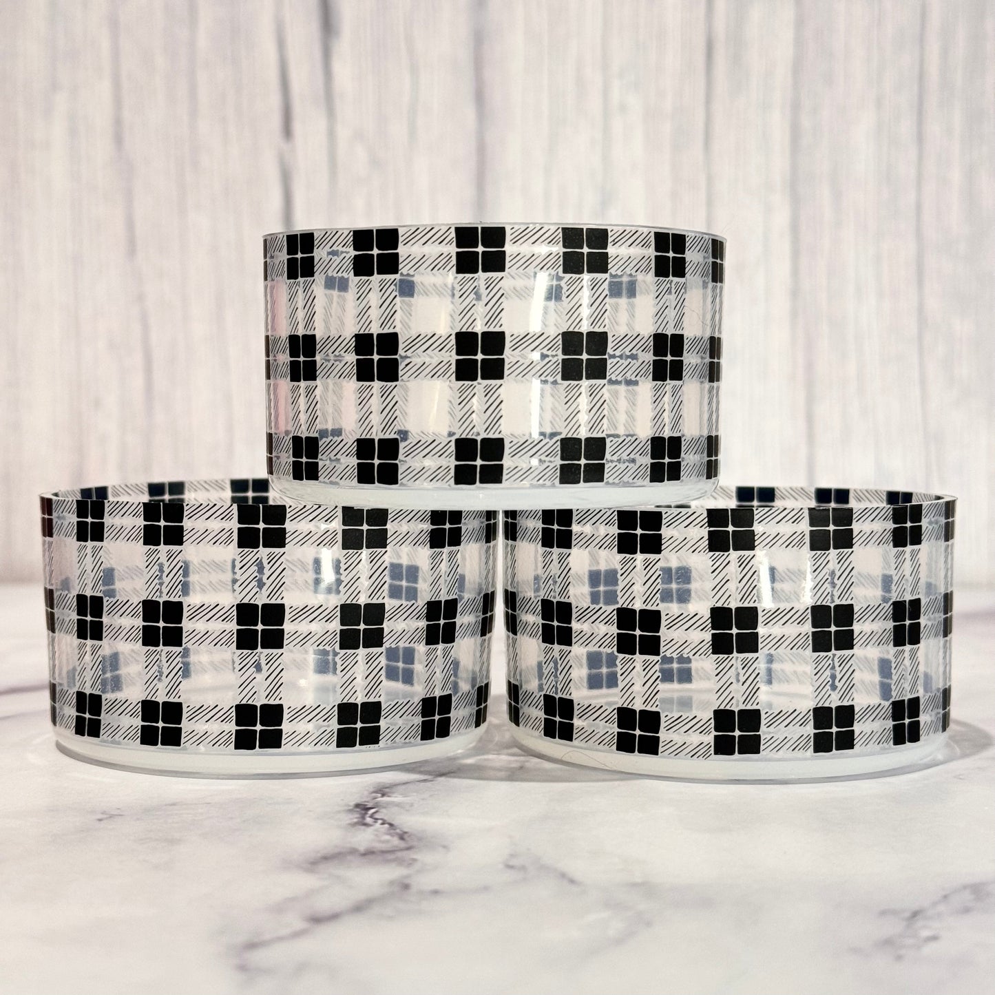 Clear Buffalo Plaid Tumbler Boot