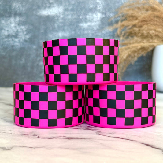 Ravishing Pink Checkers Tumbler Boot  NEW!