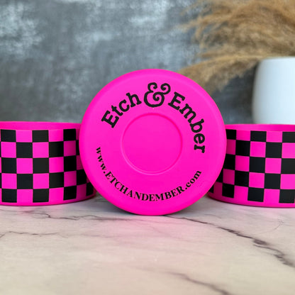 Ravishing Pink Checkers Tumbler Boot  NEW!