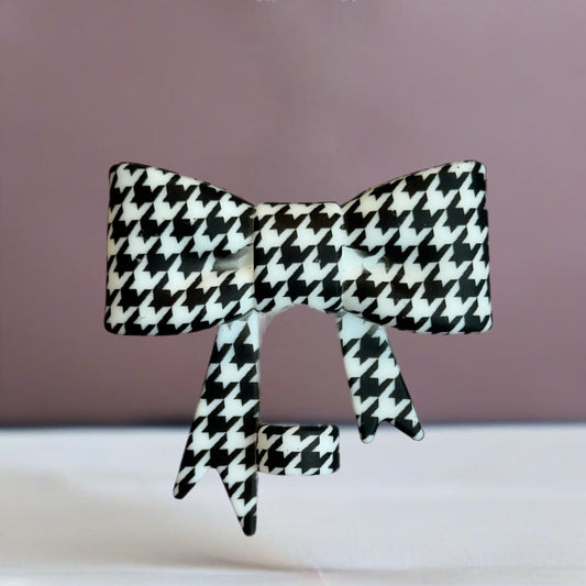 Houndstooth 3D Bow Straw Topper
