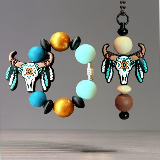 Aztec Skull Handle Bracelet - Tumbler Handle Charm