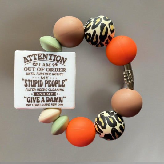 ‘Stupid People’ Handle Bracelet - Tumbler Handle Charm