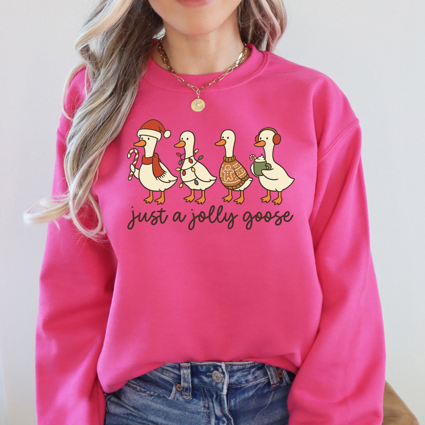 Just A Jolly Goose, Christmas, Santa, Funny Sweatshirt