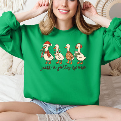 Just A Jolly Goose, Christmas, Santa, Funny Sweatshirt