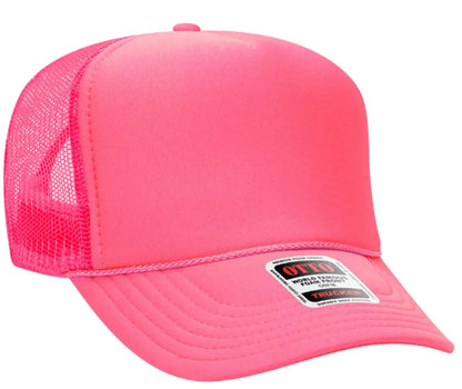 Milfin' Ain't Easy Pink Design Adult Otto Foam Trucker Hat