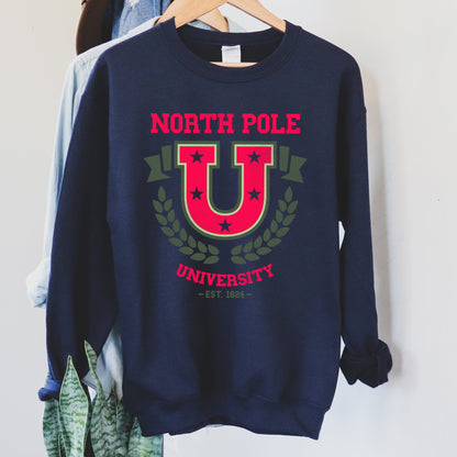 North Pole University, Retro Christmas Sweatshirt