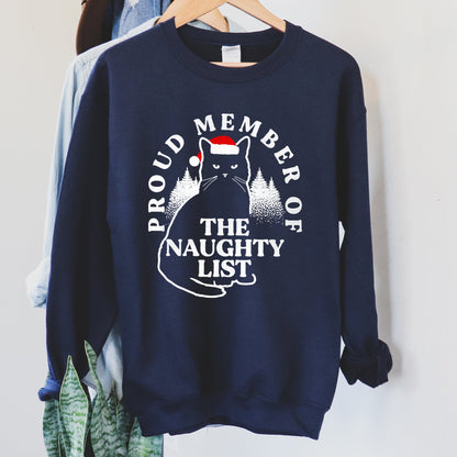 Proud Member Of The Naughty List, Cat Christmas Sweatshirt