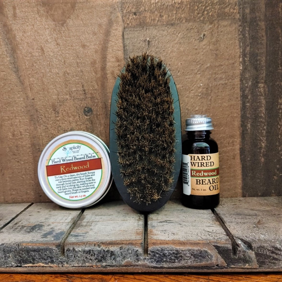 Beard-Pro Gift Set with Hard Wired Beard Oil, Balm, & Brush