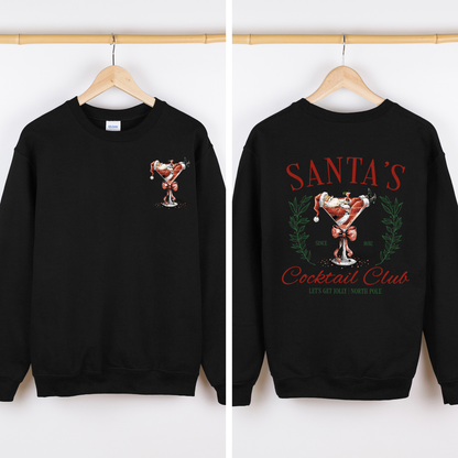 Santa's Cocktail Club, Christmas, Tipsy, Cute, Party Sweatshirt