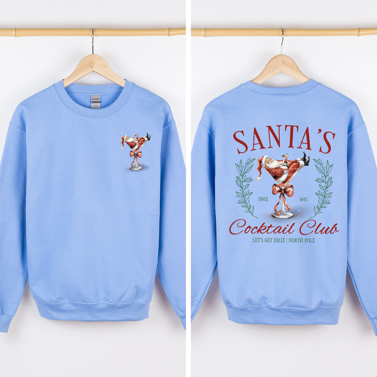 Santa's Cocktail Club, Christmas, Tipsy, Cute, Party Sweatshirt