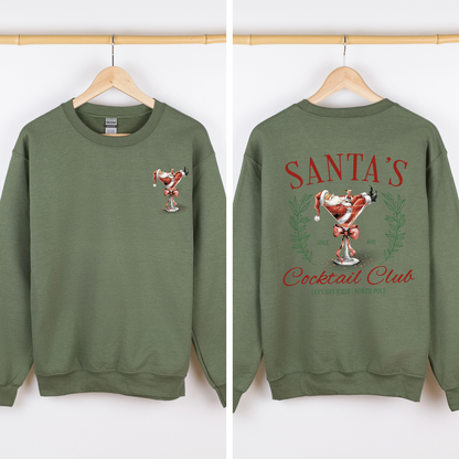 Santa's Cocktail Club, Christmas, Tipsy, Cute, Party Sweatshirt