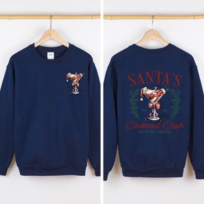 Santa's Cocktail Club, Christmas, Tipsy, Cute, Party Sweatshirt