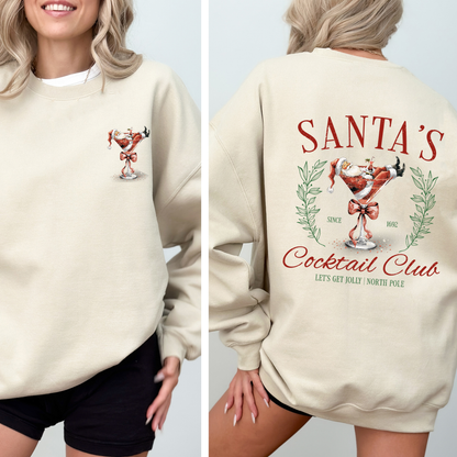 Santa's Cocktail Club, Christmas, Tipsy, Cute, Party Sweatshirt