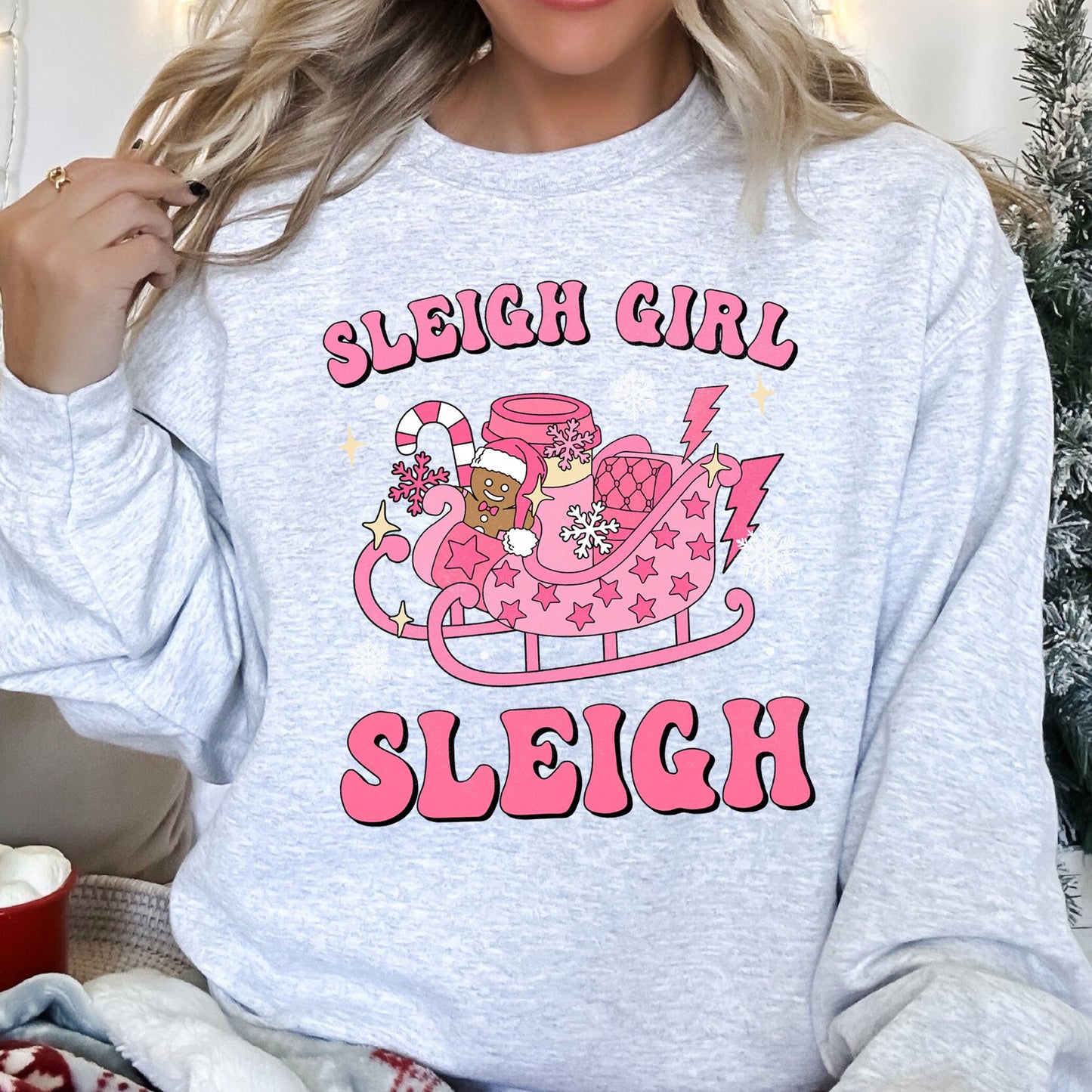 Sleigh Girl Sleigh, Christmas Retro Sweatshirt
