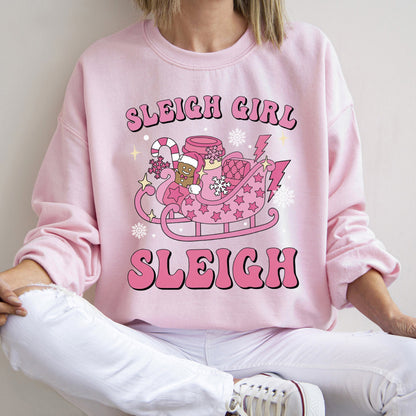 Sleigh Girl Sleigh, Christmas Retro Sweatshirt