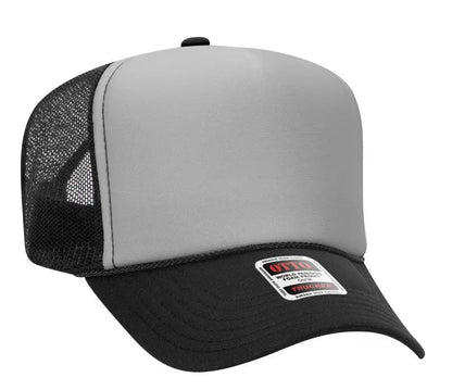 Bass Fishing American Flag Black Design Adult Otto Foam Trucker Hat