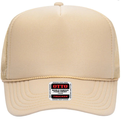 Just A Mom Out Here Trying Not To Raise Assholes Adult Otto Foam Trucker Hat