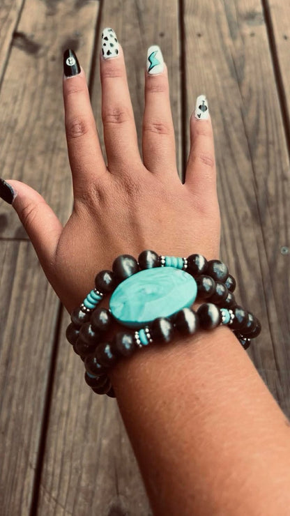 Western Agate 3 for 1 Bracelet Set