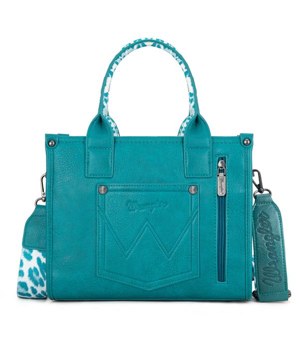 Wrangler Leopard Print Tote Crossbody - Turquoise